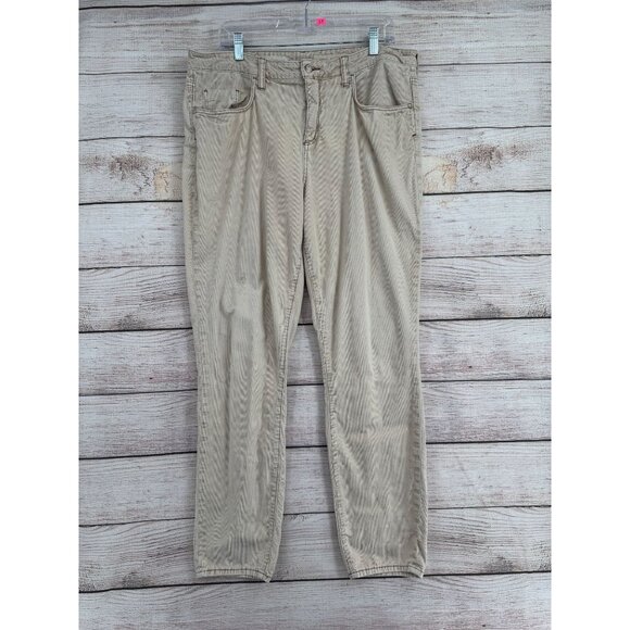Pilcro Script Tapered Leg Corduroy Jeans Women's Size‎ 33 Tall Beige/Tan - Picture 1 of 14